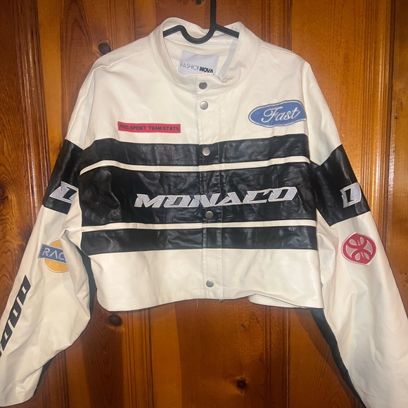 Cropped Faux Leather Jacket - Picture 2 of 8